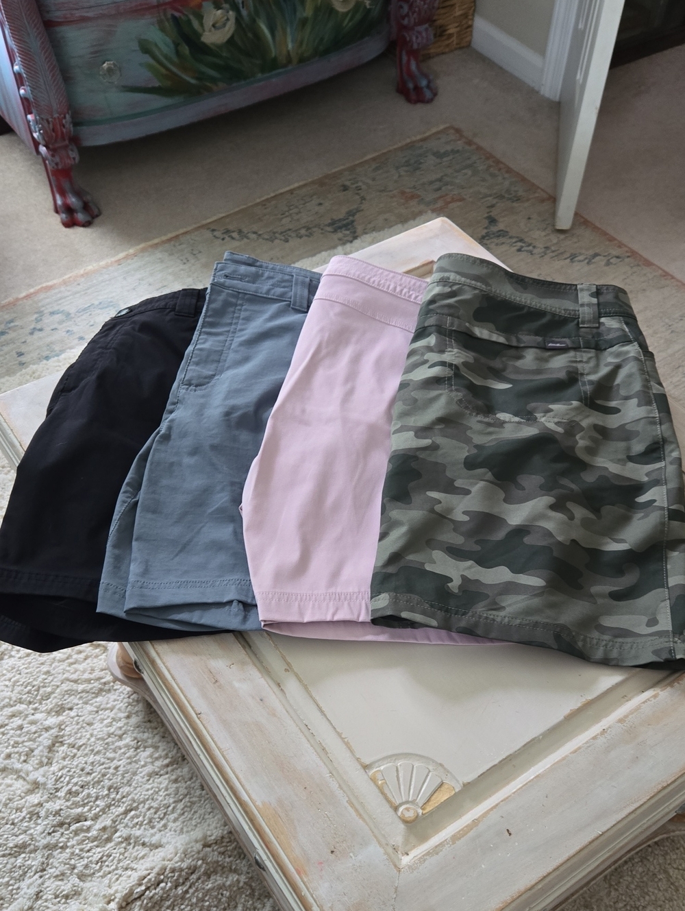 Eddie Bauer Women’s Shorts Set — Camouflage, Pink, Blue-Gray & Black